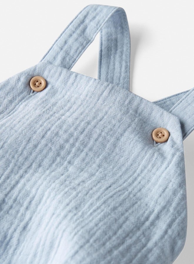 little planet by carter's unisex-baby Organic Cotton Gauze Bubble, Blue Creek, 6 Months - Image 3