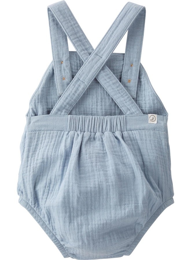 little planet by carter's unisex-baby Organic Cotton Gauze Bubble, Blue Creek, 6 Months - Image 2