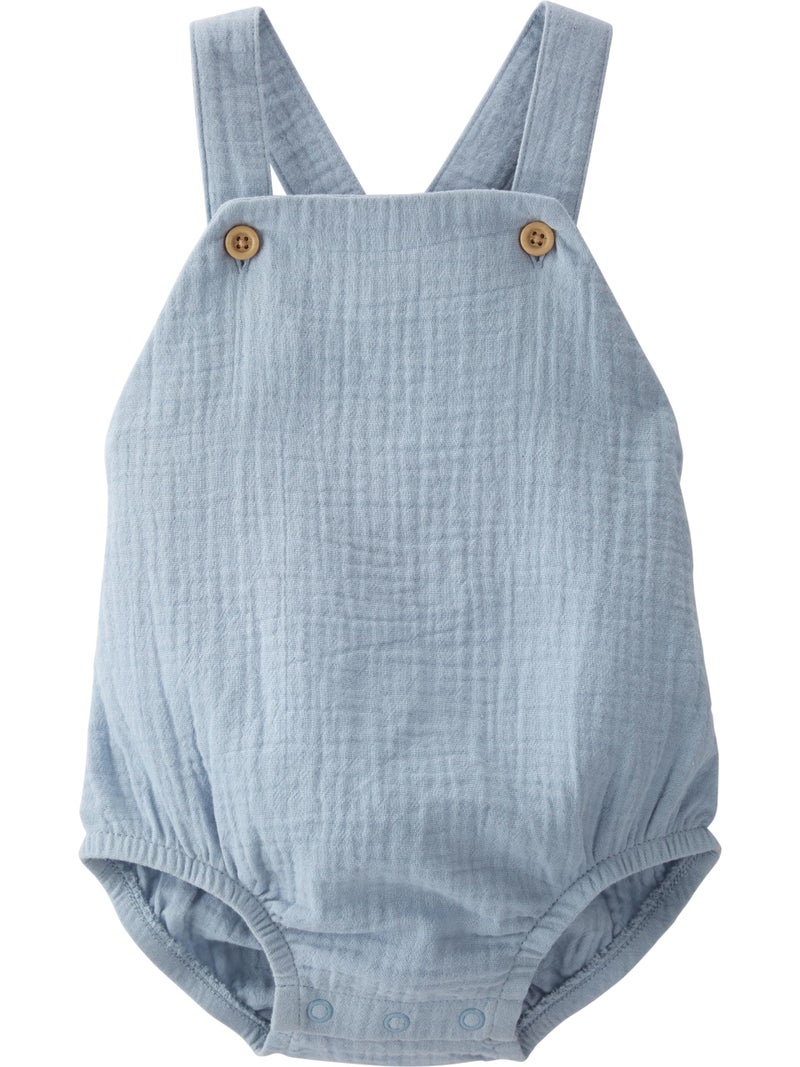 little planet by carter's unisex-baby Organic Cotton Gauze Bubble, Blue Creek, 6 Months - Image 1