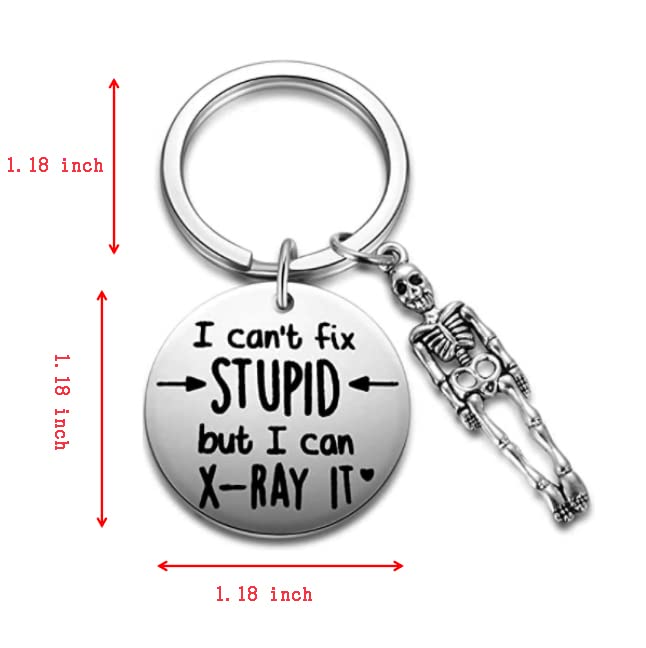 Ukodnus I Can't Fix Stupid But I Can X-Ray It Keychain, Funny Graduation Gifts for Radiology Radiologist X-Ray Technician Graduate, Christmas Gift For Nurse, Funny Imaging Present - Image 5