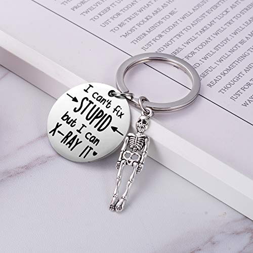 Ukodnus I Can't Fix Stupid But I Can X-Ray It Keychain, Funny Graduation Gifts for Radiology Radiologist X-Ray Technician Graduate, Christmas Gift For Nurse, Funny Imaging Present - Image 2