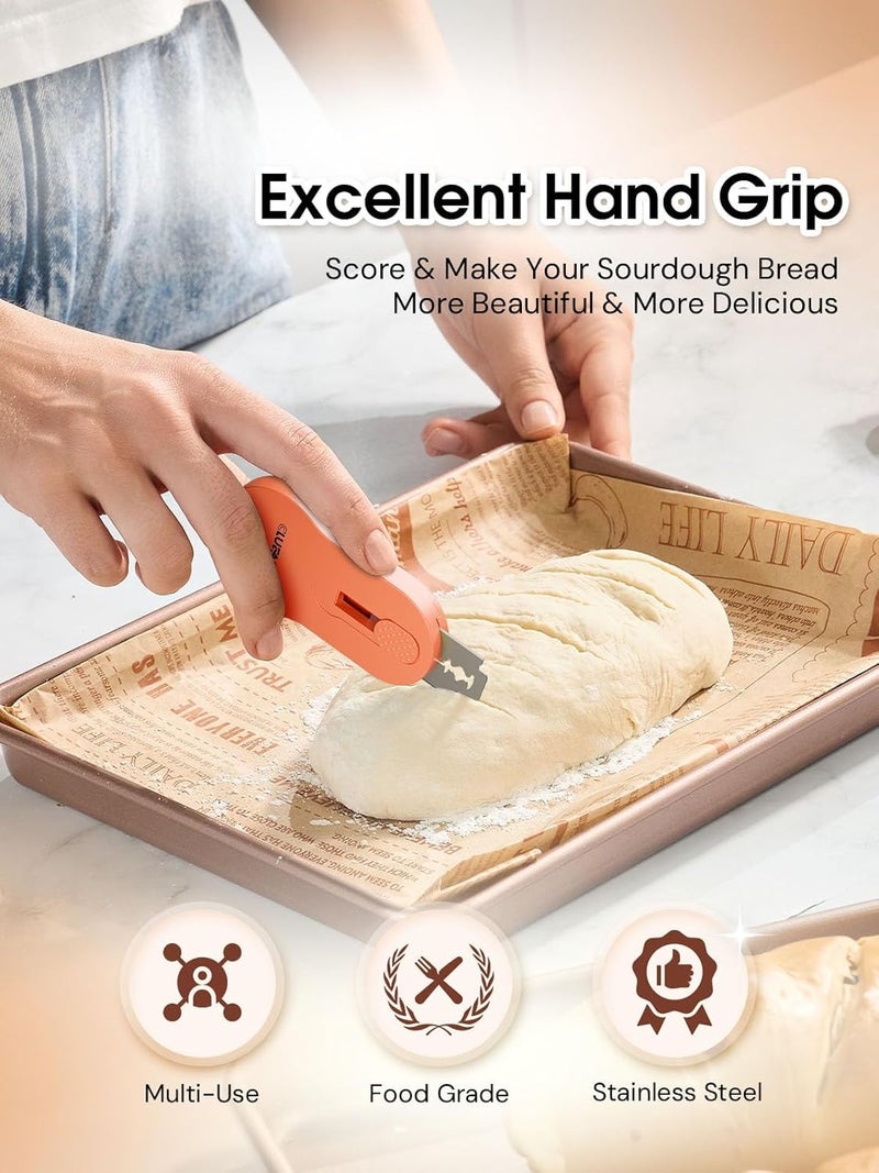 CLUEAPOP Magnetic Bread Lame Dough Scoring Tool - Sourdough Lame Scoring Tool, Bread Dough Cutter Slashing Razor Tool,Cutting Bread Scoring Tool for Sourdough Bread Baking - Patterns booklet & 5 Blades - Image 3