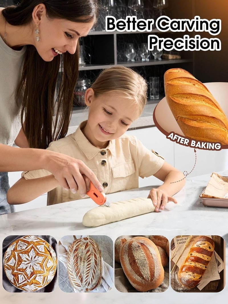CLUEAPOP Magnetic Bread Lame Dough Scoring Tool - Sourdough Lame Scoring Tool, Bread Dough Cutter Slashing Razor Tool,Cutting Bread Scoring Tool for Sourdough Bread Baking - Patterns booklet & 5 Blades - Image 4