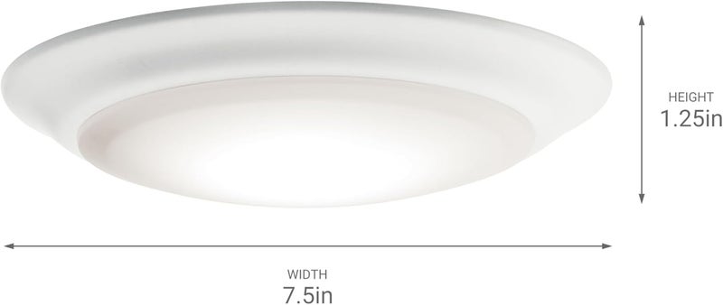 Kichler Gen I LED Downlight in White, 7.5" Ceiling Flush Mount Interior Dimmable Light, 3000K, (7.5" x 1.5"), 43846WHLED30 - Image 5
