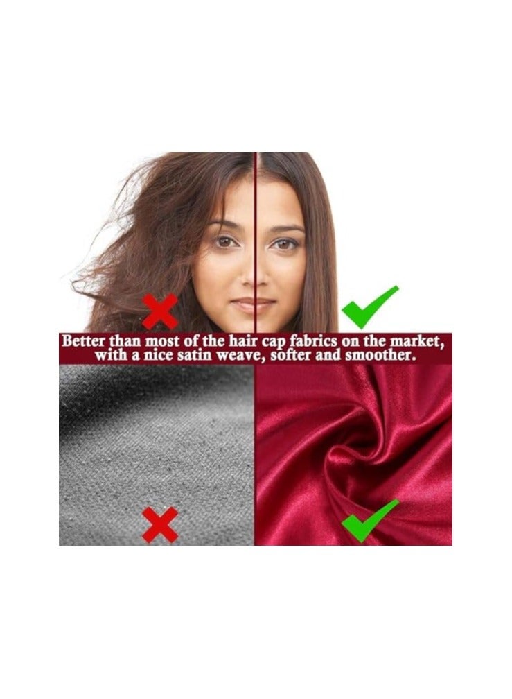 Satin Bonnet Silk Bonnet for Sleeping Double Layer Satin Lined Hair Bonnet with Tie Band Bonnets for Women - Image 2