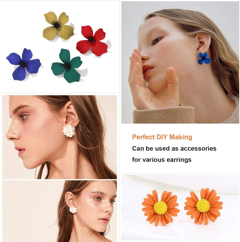 N NOROCME 665Pcs Earring Posts with Jewelry Glue Tweezers,Stainless Steel Jewelry Making Hypoallergenic Earring Posts and Backs,Stud Earrings with Butterfly Rubber Earring Backs DIY Making Findings - Image 5