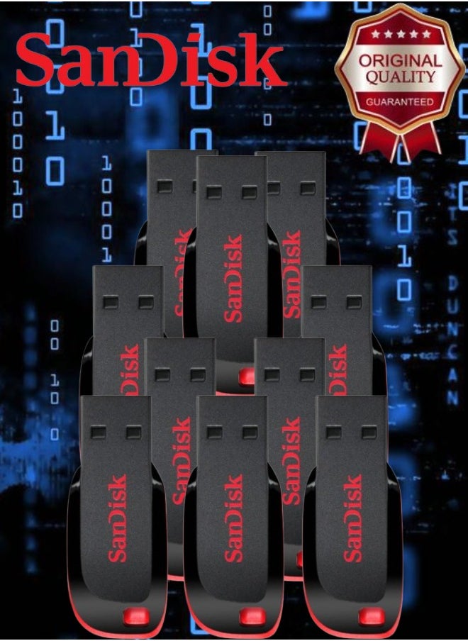 Sandisk 10 Pieces Sandisk Cruzer Blade USB 2.0 Flash Drive 16 GB  - Image 1