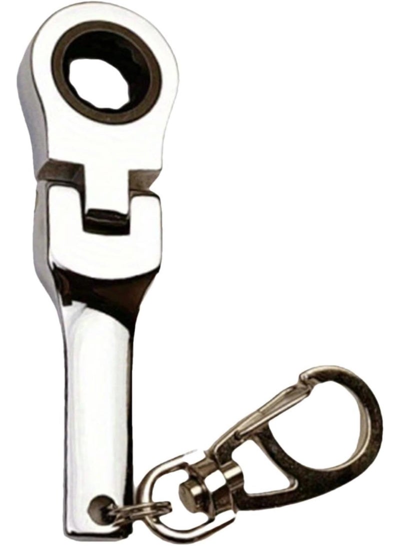 GGOOT Ratchet Wrench End Keychain, Compact 10mm Ratchet Wrench Keychain, Ratchet Wrench Key Ring Tighten or Loosen Nuts and Bolts - Image 1