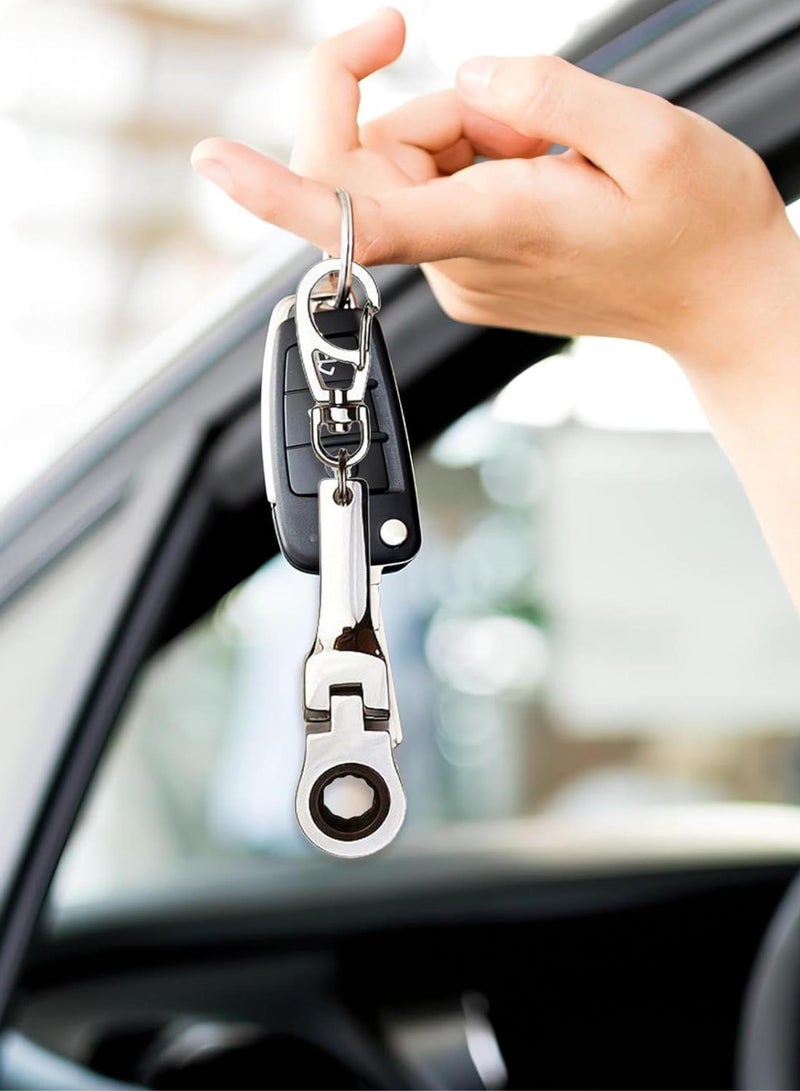 GGOOT Ratchet Wrench End Keychain, Compact 10mm Ratchet Wrench Keychain, Ratchet Wrench Key Ring Tighten or Loosen Nuts and Bolts - Image 2