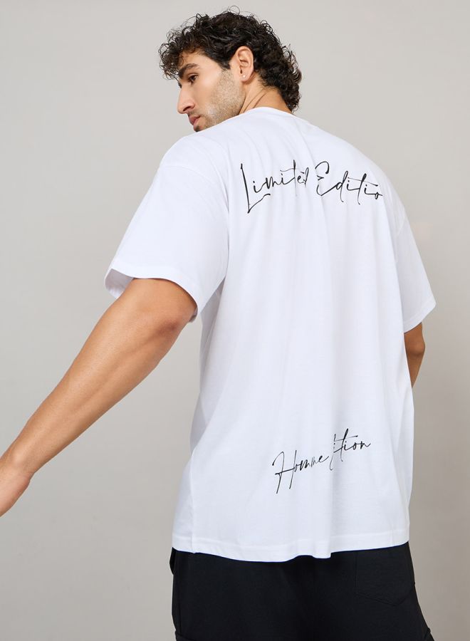 Styli Styli Back Slogan Print Oversized T-Shirt  - Image 1