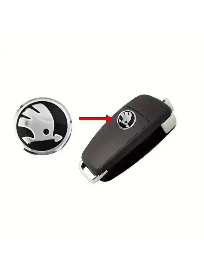 5pcs Green 14mm Car Remote Key Sticker Emblem Decal For Octavia A7 Kodiaq Fabia Superb Rapid Kamiq Karoq Yeti Enyaq - Image 3