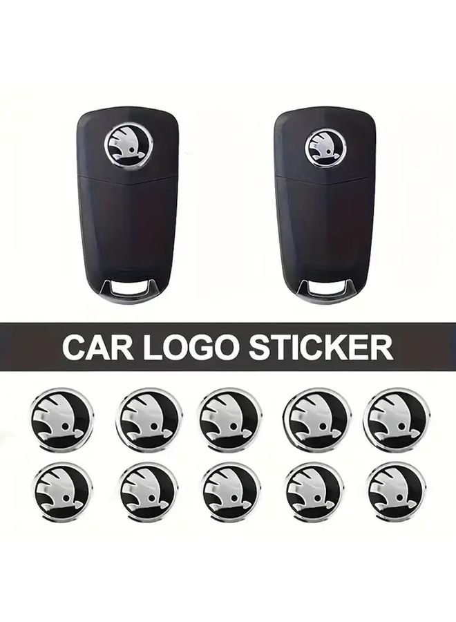 5pcs Green 14mm Car Remote Key Sticker Emblem Decal For Octavia A7 Kodiaq Fabia Superb Rapid Kamiq Karoq Yeti Enyaq - Image 1