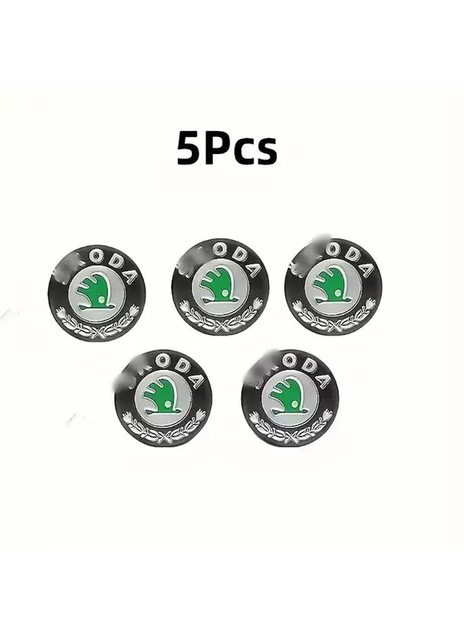 5pcs Green 14mm Car Remote Key Sticker Emblem Decal For Octavia A7 Kodiaq Fabia Superb Rapid Kamiq Karoq Yeti Enyaq - Image 4
