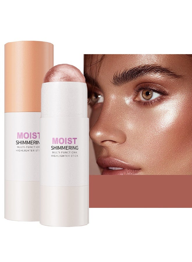 هيلوكيس قلم تحديد متعدد الوظائف لامع ورطب، قلم تحديد للمكياج، قلم لامع للوجه والجسم، سهل المزج وطويل الأمد، مكياج كريم متعدد الاستخدام لجميع أنواع البشرة 01#وردي زجاجي باليه - Image 1