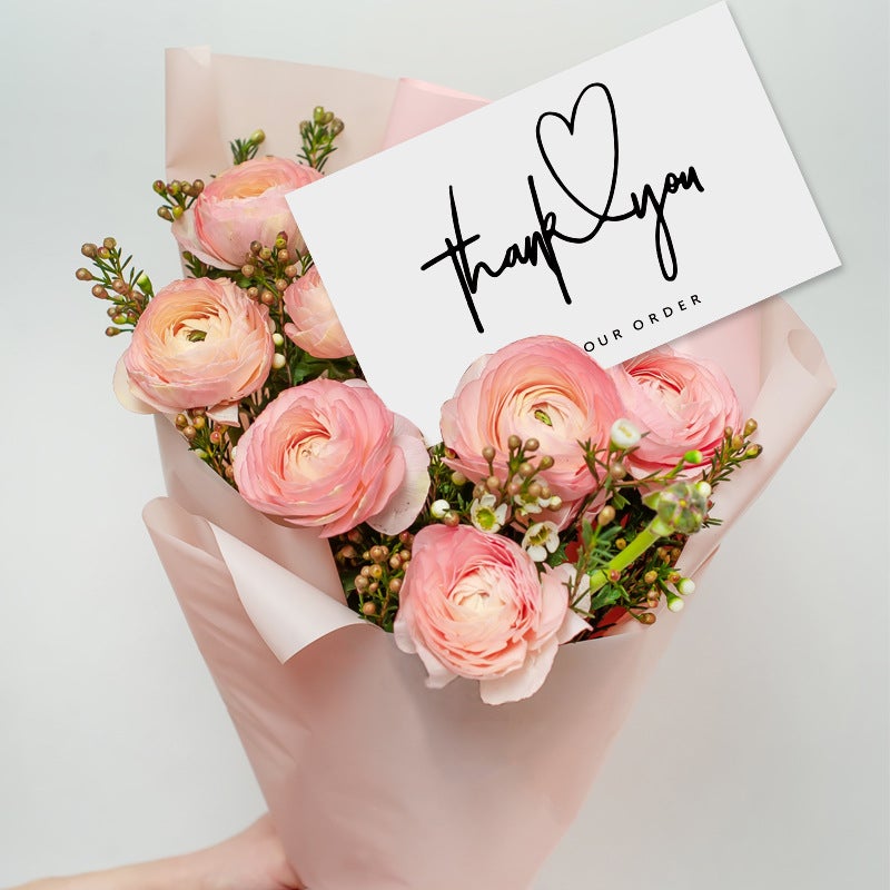 White Thank You Card Thank You Gift Card Simple Gift Packaging Greeting Card Coated Paper Card - Image 5