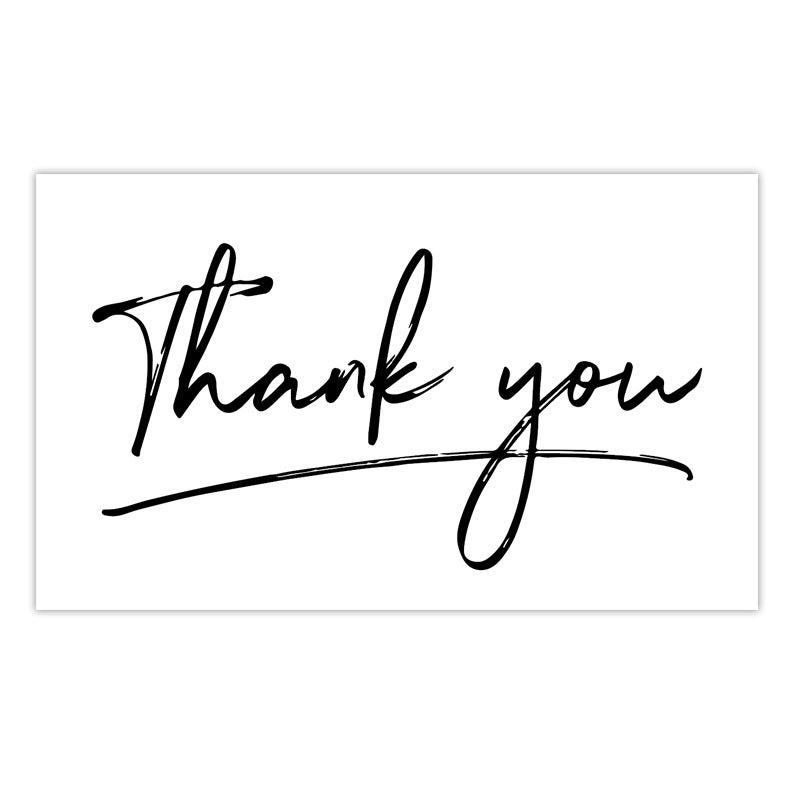 White Thank You Card Thank You Gift Card Simple Gift Packaging Greeting Card Coated Paper Card - Image 1