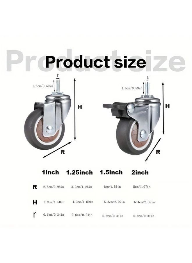 TPR Screw 2 Inch Wheel With Two Movable And Two Brakes - Image 3