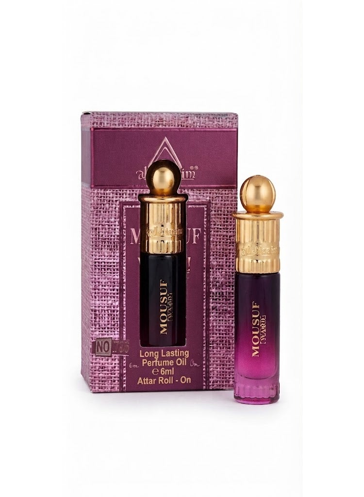 Al Nuaim Al-Nuaim Mousuf Wardi Attar Roll On Perfume Oil 6ml | Alcohol Free Concentrated Ittar for Men & Women | Long Lasting Premium Arabic Oriental Fragrance | Pocket Size Roll-On Attar - Image 1