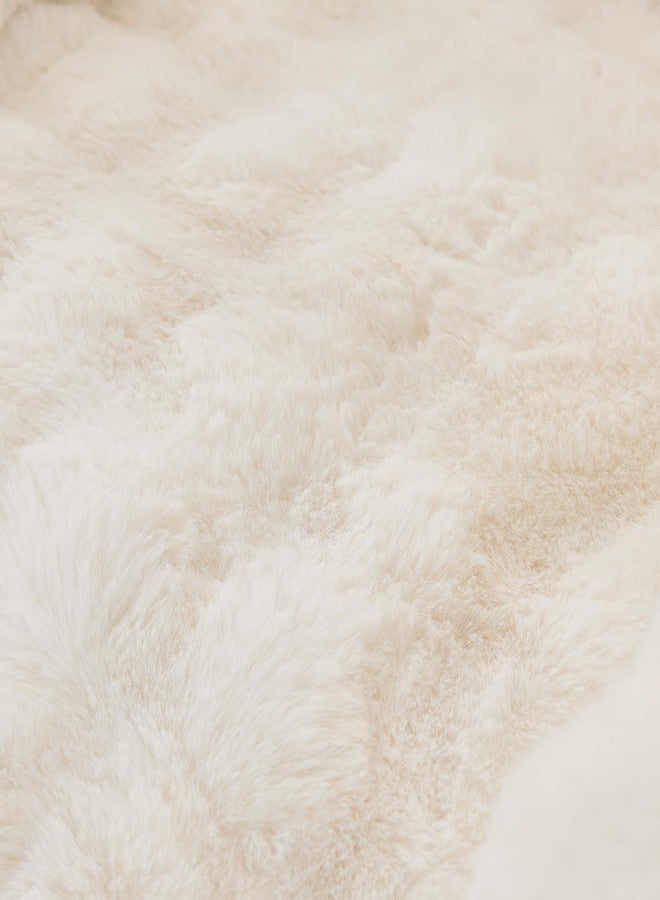 vctops 3 Pieces Faux Rabbit Fur Sofa Armrest Cover for Recliner Chair Non Slip Fluffy Furry Headrest Cover Soft Fuzzy Couch Cover for Dogs Washable Furniture Protector (Cream,1 Seat) - Image 5