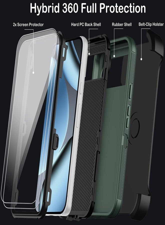 KECAI Belt Clip Case for Google Pixel 10 Pro XL, 2x Screen Protectors, Heavy Duty Shockproof Drop Protection Bumper Military Grade Full Body Non-slip Rugged Durable Phone Cover Kickstand - Image 3