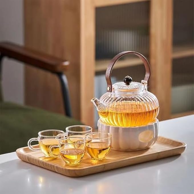 LENND Glass Teapot With Removable Infuser Stovetop Safe Glass Tea Kettle 900Ml Clear Teapot For Loose Pot For Blooming Flower And Loose LeafFatherS Day Gifts - Image 5
