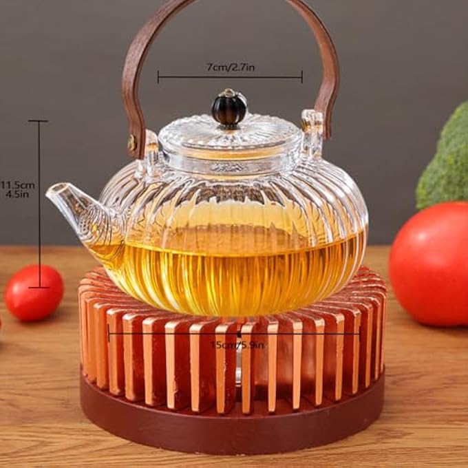 LENND Glass Teapot With Removable Infuser Stovetop Safe Glass Tea Kettle 900Ml Clear Teapot For Loose Pot For Blooming Flower And Loose LeafFatherS Day Gifts - Image 3