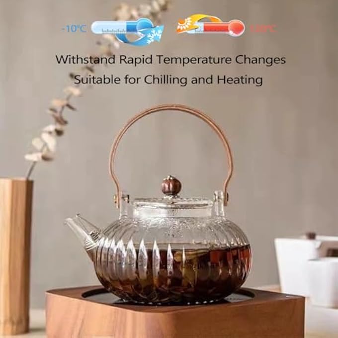 LENND Glass Teapot With Removable Infuser Stovetop Safe Glass Tea Kettle 900Ml Clear Teapot For Loose Pot For Blooming Flower And Loose LeafFatherS Day Gifts - Image 4