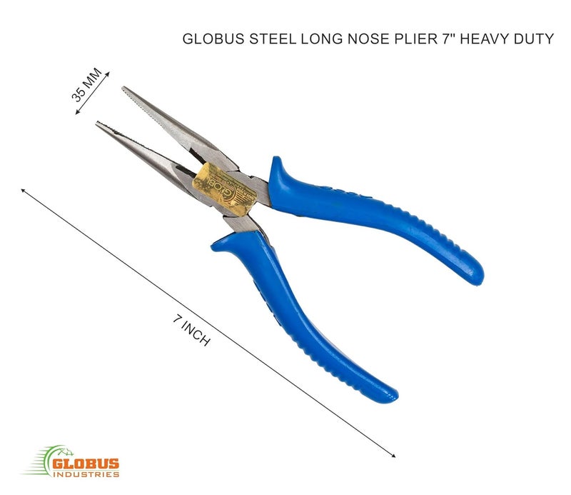 GLOBUS 302 STEEL HAND TOOLS SET3 PCS COMBINATION PLIER8 200 MMLONG NOSE PLIER 7225 MMMEASURING TAPE 3MTR 120 INCH 16mm - Image 3