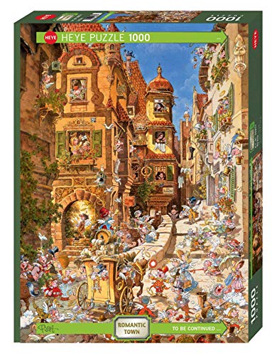 Heye Puzzles Romantic Town 1000 Pc by Day Michael Ryba - Image 1