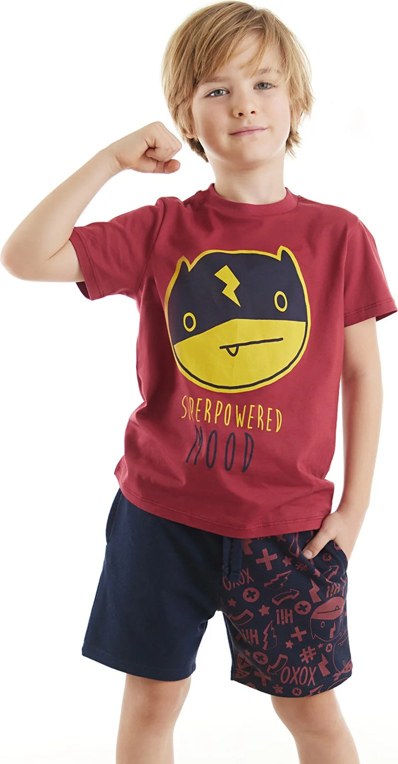 Denokids Super Strong Boy T-Shirt Shorts Set
