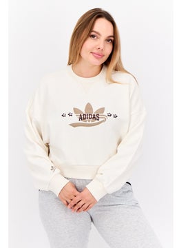adidas Originals Women Sportswear Fit Long Sleeves Outdoor Sweatshirt, Off White  - Image 1