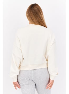 adidas Originals Women Sportswear Fit Long Sleeves Outdoor Sweatshirt, Off White  - Image 3