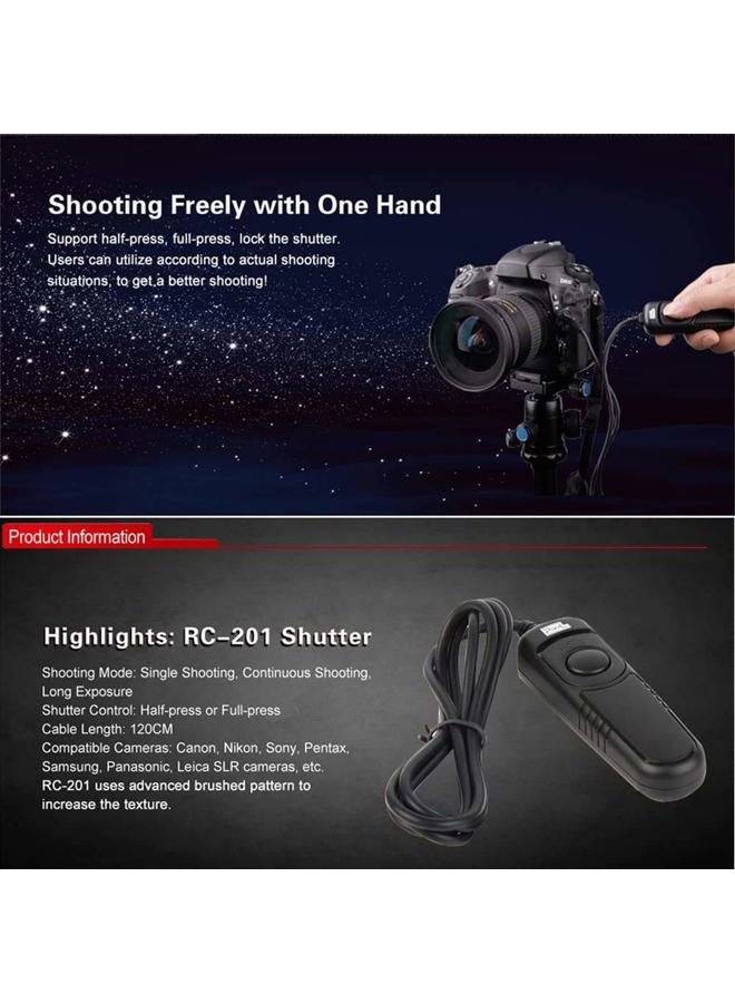 Pixel Remote Commander Shutter Release Cable DC0 Compatible with Nikon Z8 Z9 D3 D4 D5 D6 D800 D850 D810 D700 D500 D300 D200 F6 F100 F5 F90X F90 N90s D1X D2H D3X Compatible with Nikon MC-30A