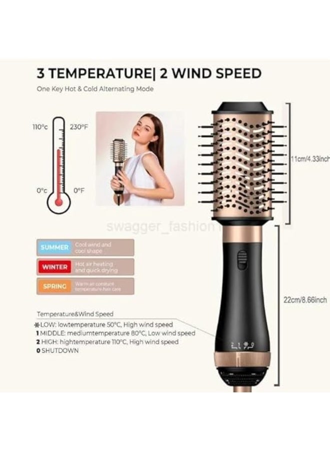 MoeHair Professional 4-in-1 Hair Dryer Brush with Ceramic Coating and Overheat Protection Technology, 1000W - MO-1754  - Image 2