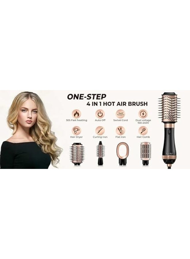 MoeHair Professional 4-in-1 Hair Dryer Brush with Ceramic Coating and Overheat Protection Technology, 1000W - MO-1754  - Image 1