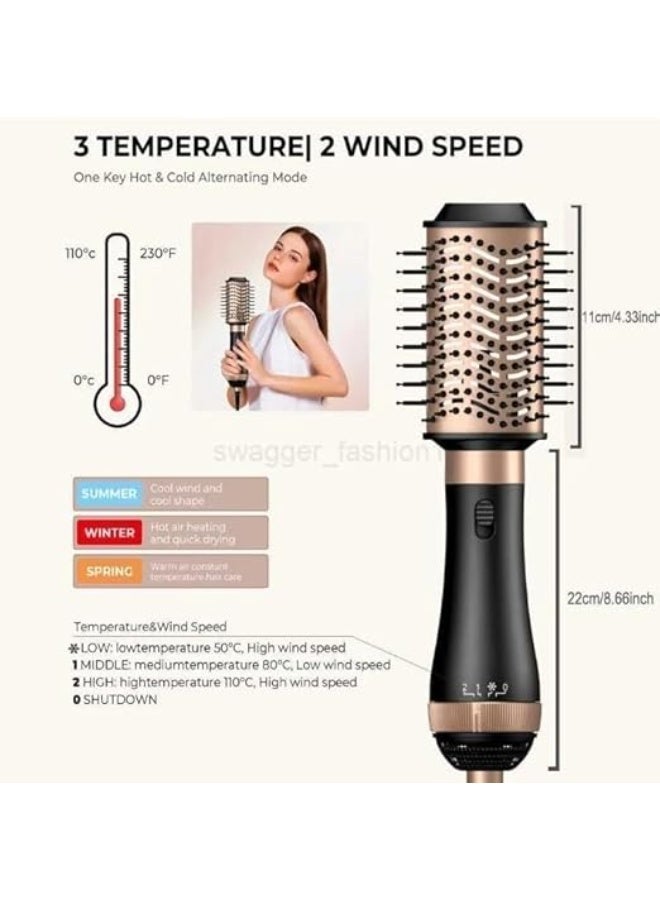 MoeHair Professional 4-in-1 Hair Dryer Brush with Ceramic Coating and Overheat Protection Technology, 1000W - MO-7154 - Image 3
