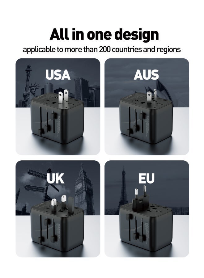 JODA TOUR GaN 70W 5-Port Travel Charger GaN Technology ⚡ 5 Charging Ports 🔌 Multi-Country Compatibility 🌍. Replaceable 10A Fuse 🔧 Compact Design 🎒 Device Compatibility 📱💻 iPhone Samsung Laptop  Safety Protection 🛡️ - Image 5
