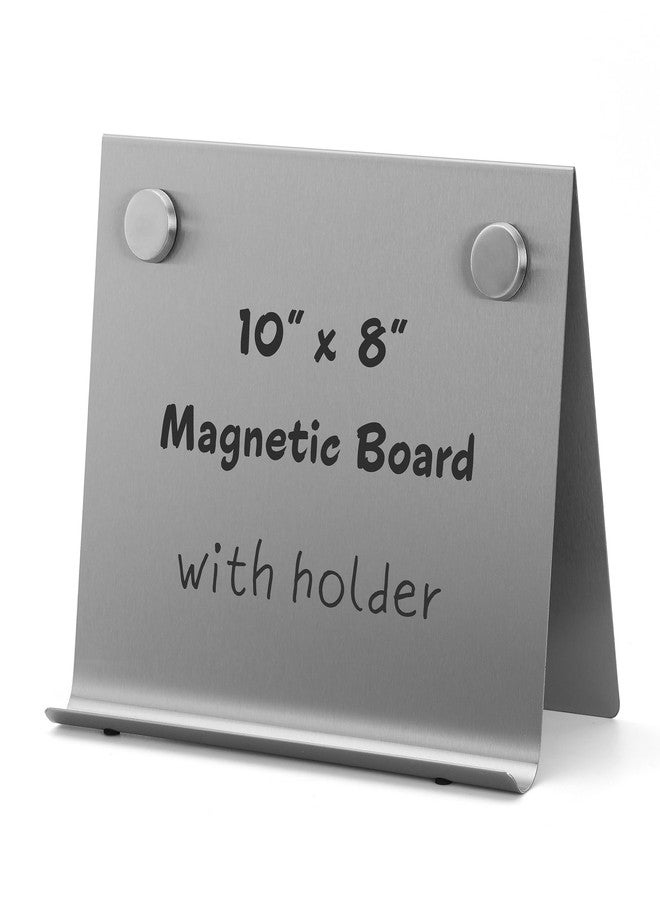 OutFormal Magnetic Bulletin Board with Stand - Small Dry Erase Memo Board - Tabletop Metal Easel for Magnet Display - 10x8 Inches + 2 Magnets - Image 1