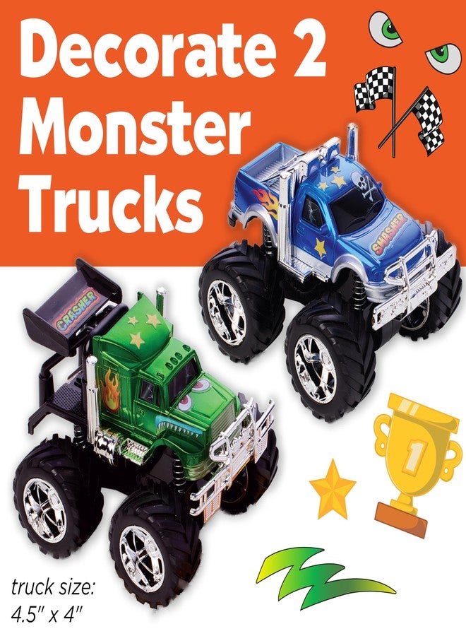 Creativity for Kids Monster Trucks Craft Kit: Customize 2 Monster Truck Toys, DIY Arts and Crafts for Kids, Monster Truck Toys for Boys, Gifts for Kids and Toy Cars for Boys (Ages 5+) - Image 2