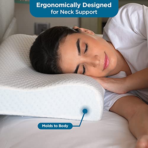 Sleepsia Cervical Contour Medical Orthopedic Memory Foam Pillow for Neck, Back Pain Support Gel Pillow with Washable Cover (Standard, Pack of 1) - Image 5