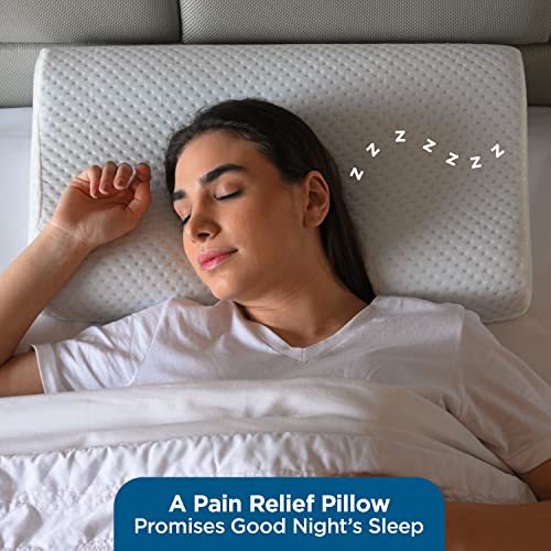 Sleepsia Cervical Contour Medical Orthopedic Memory Foam Pillow for Neck, Back Pain Support Gel Pillow with Washable Cover (Standard, Pack of 1) - Image 2