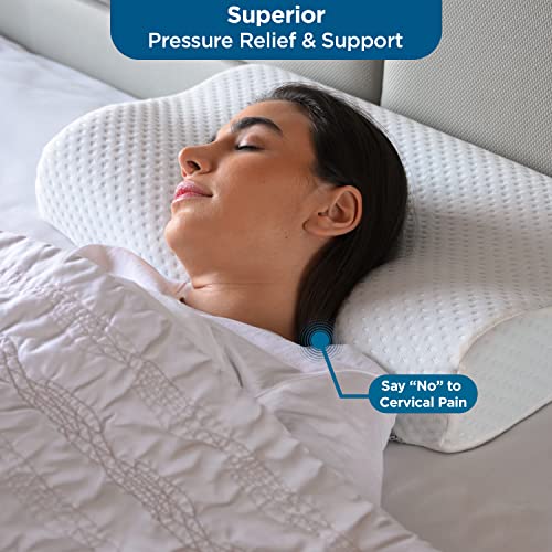Sleepsia Cervical Contour Medical Orthopedic Memory Foam Pillow for Neck, Back Pain Support Gel Pillow with Washable Cover (Standard, Pack of 1) - Image 4