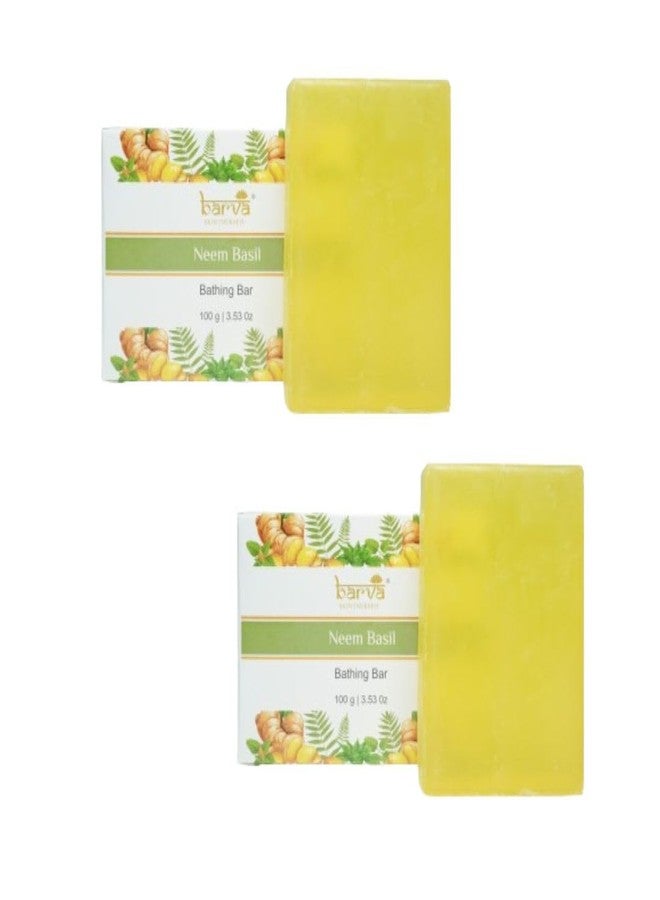 بارفا صابون بارفا بالجلسرين النقي يحتوي على مكونات طبيعية لتدليل بشرتك، صابون استحمام فاخر لجميع أنواع البشرة. (عبوة من قطعتين من صابون الاستحمام بالنييم والريحان) - Image 1