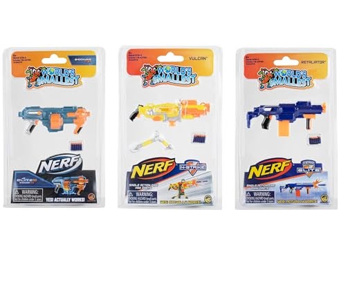 World's Smallest Worlds Smallest Nerf NStrike Elite 20 Blasters Series 2 Bundle Set of 3 - Image 1