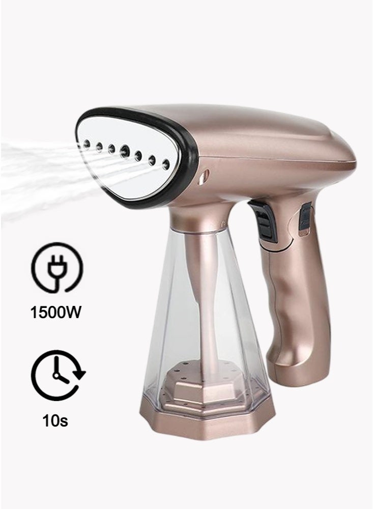 GREBON 1500W Handheld Clothes Steamer - Portable Steam Iron with Strong Penetrating, Travel-Friendly Garment Steamer Iron, Ergonomic Compact Design 200 ml YS-20082 Beige - Image 1