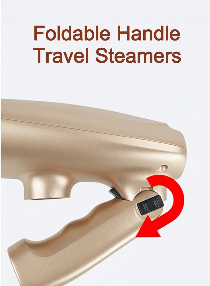 GREBON 1500W Handheld Clothes Steamer - Portable Steam Iron with Strong Penetrating, Travel-Friendly Garment Steamer Iron, Ergonomic Compact Design 200 ml YS-20082 Beige - Image 3