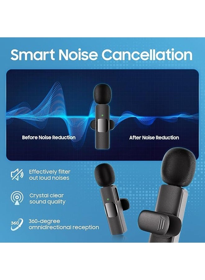 Professional Wireless Lavalier Mini Microphone - Microphone for Iphone/ Android/ Camera, 3 in 1 Cordless Clip-on Mic Omnidirectional Condenser Recording with HD Sound Quality - Image 2