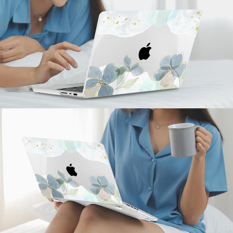 Mektron Case for M5 MacBook Pro 14 inch 2025 Model A3434 A3112 Fit 2024-2021 Model M4 A3112 A3401 A3185 M3 A2918 A2992 M2 A2779 M1 A2442 Pro/Max, Hard Shell Cover for MacBook Pro 14", Flower C006 - Image 5