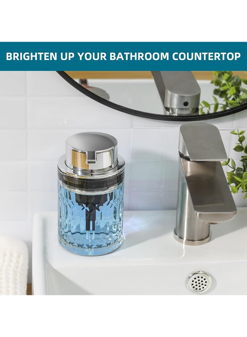 general Foam Soap Dispenser, Transparent Glass Foam Hand Soap Dispenser for Bathroom, Refillable 7.8-Ounce Foam Pump Bottle with Plastic Silver Pump, Vintage Dish Soap Foam Dispenser Container - Image 5