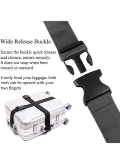 Premify 4PCS Luggage Straps | Heavy Duty Suitcase Cross Luggage Strap With Buckle | Wide Adjustable Packing Belt For Travel Accessories Bag | Black  - Image 4